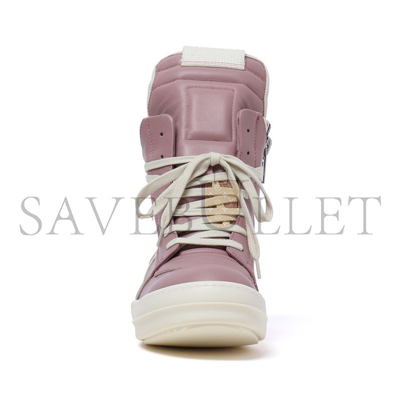 RICK OWENS GEOBASKET HIGH-TOP LEATHER SNEAKERS ‎‎289460